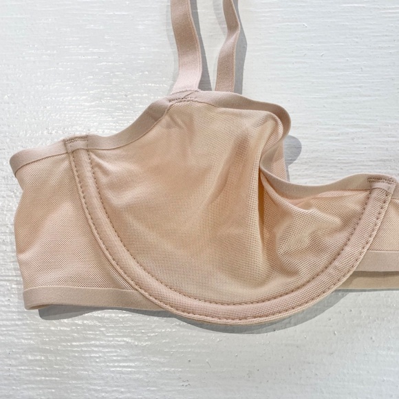 New Aerie SMOOTHEZ Mesh Unlined Underwire Balconette Bra Sands Size 32B - Picture 8 of 16